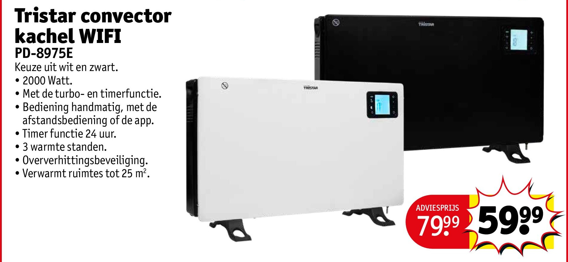 Tristar convector kachel WIFI