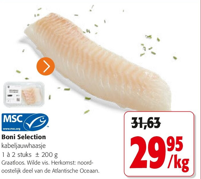 Boni Selection kabeljauwhaasje 1 à 2 stuks ± 200 g