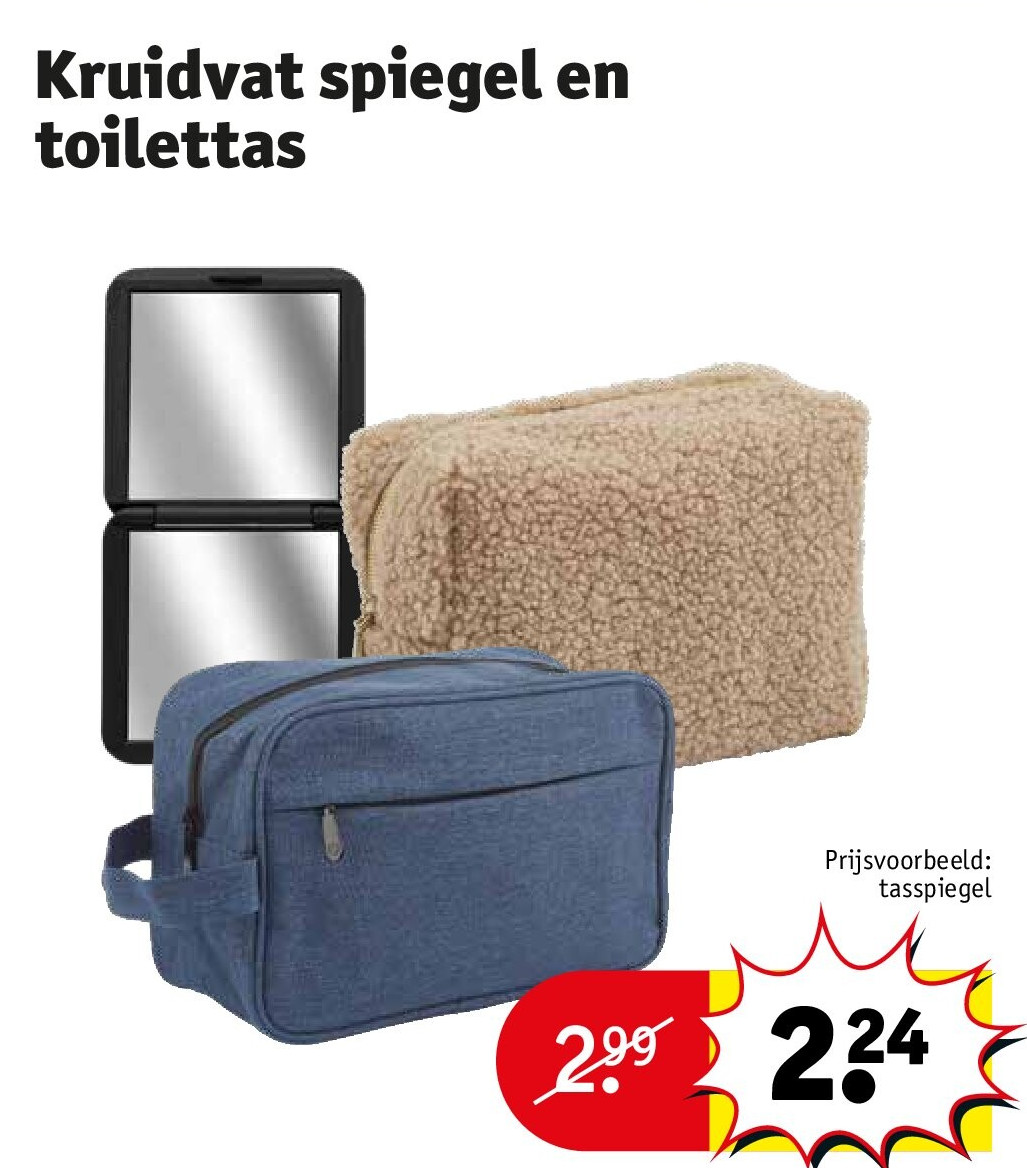 Kruidvat spiegel en toilettas