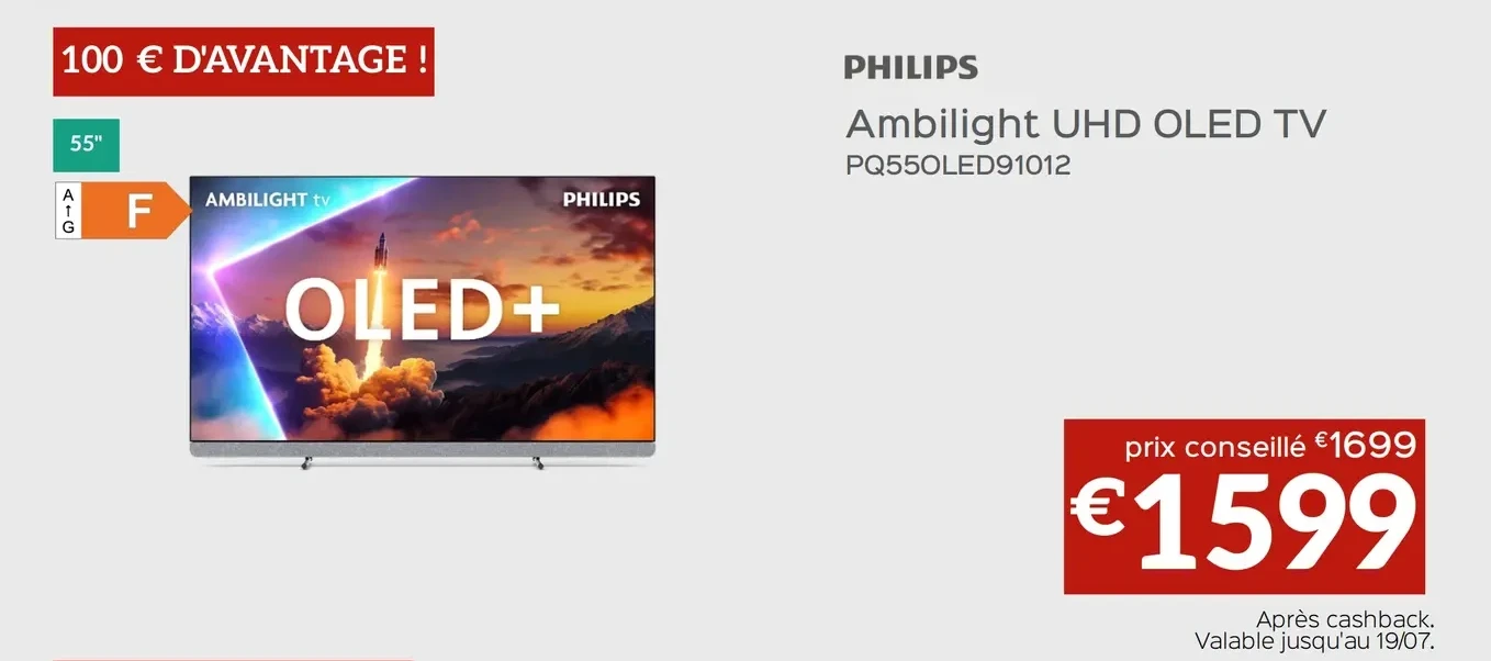 Philips Ambilight UHD OLED TV PQ55OLED91012