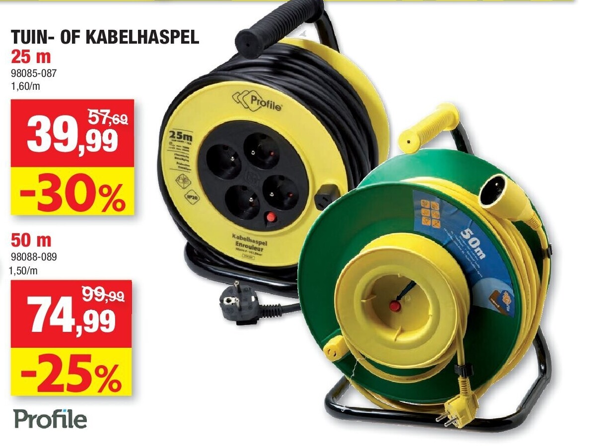 TUIN- OF KABELHASPEL 25 m