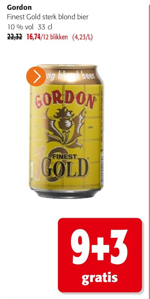 Gordon Finest Gold sterk blond bier 10 % vol 33 cl