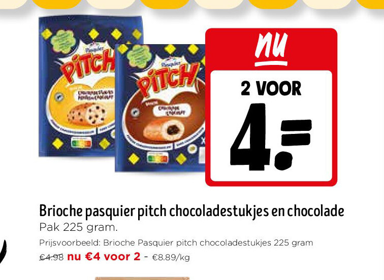 Brioche pasquier pitch chocoladestukjes en chocolade