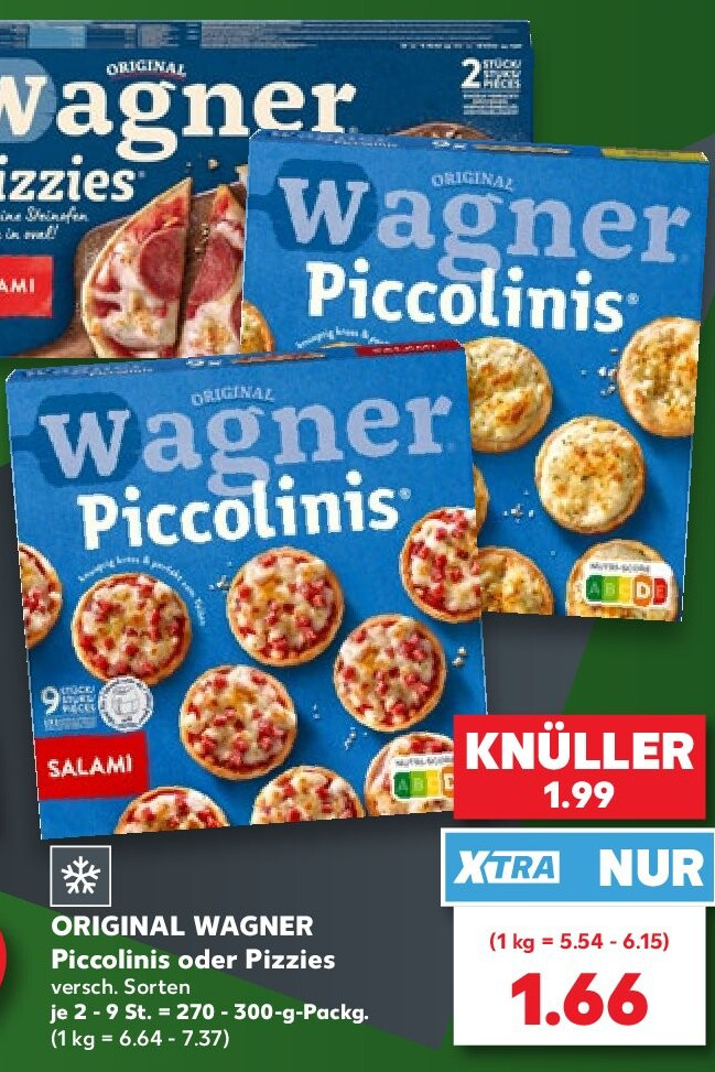 ORIGINAL WAGNER Piccolinis oder Pizzies versch. Sorten je 2 - 9 St. = 270 - 300-g-Packg. (1 kg = 6.64 - 7.37)