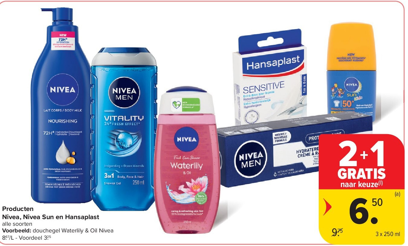 Producten Nivea, Nivea Sun en Hansaplast