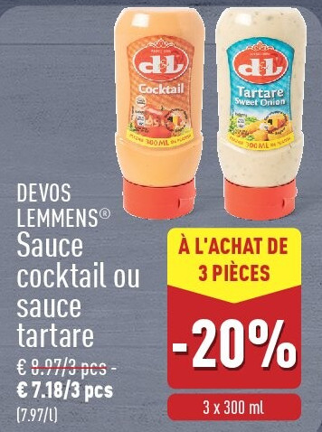 Sauce cocktail ou sauce tartare