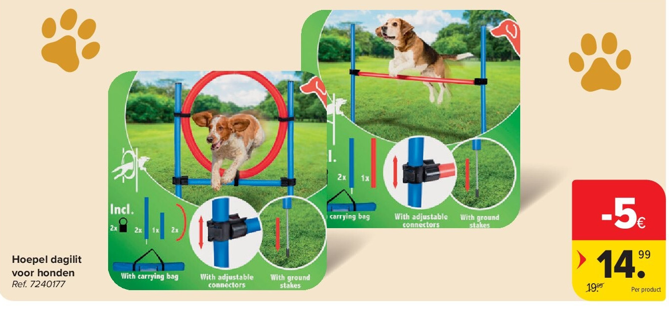 Hoepel dagilit voor honden