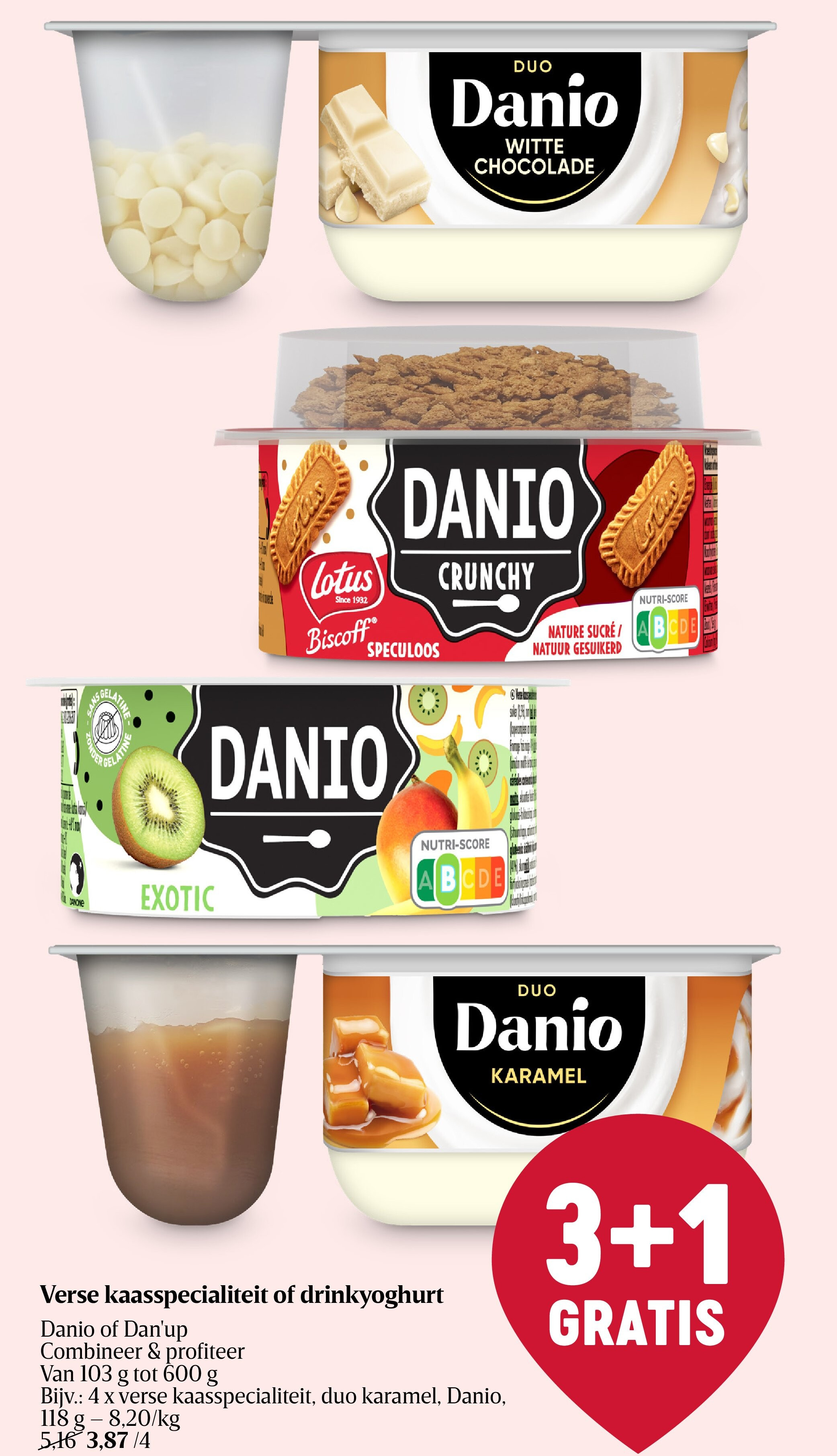 Verse kaasspecialiteit of drinkyoghurt