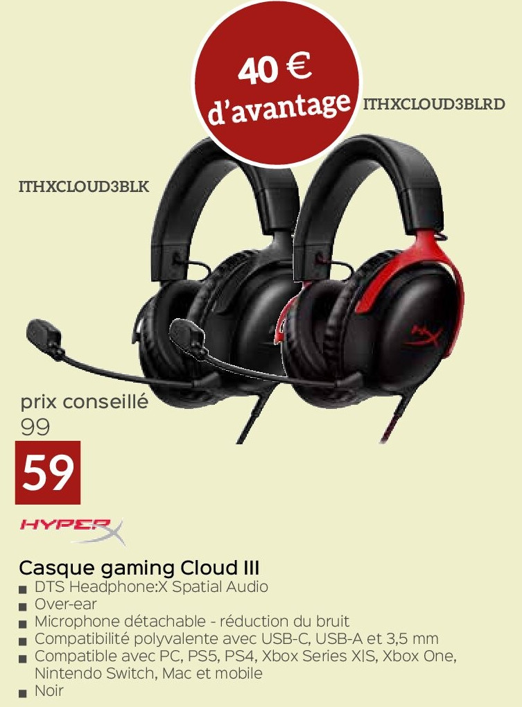 HyperX Casque gaming Cloud III