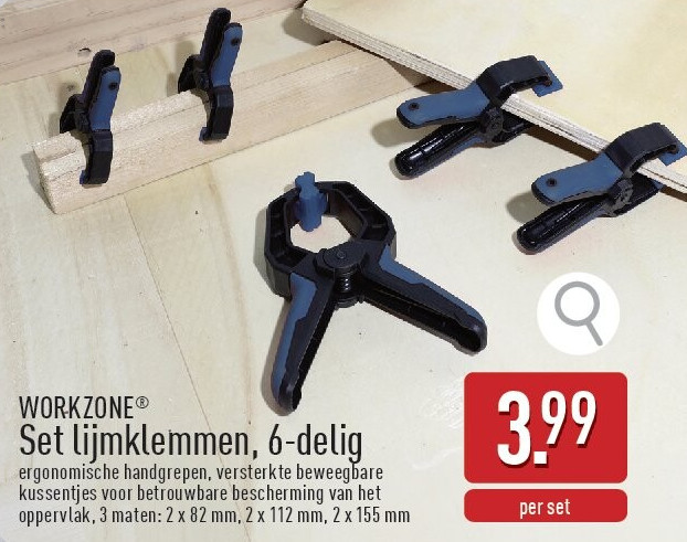 Set lijmklemmen, 6-delig