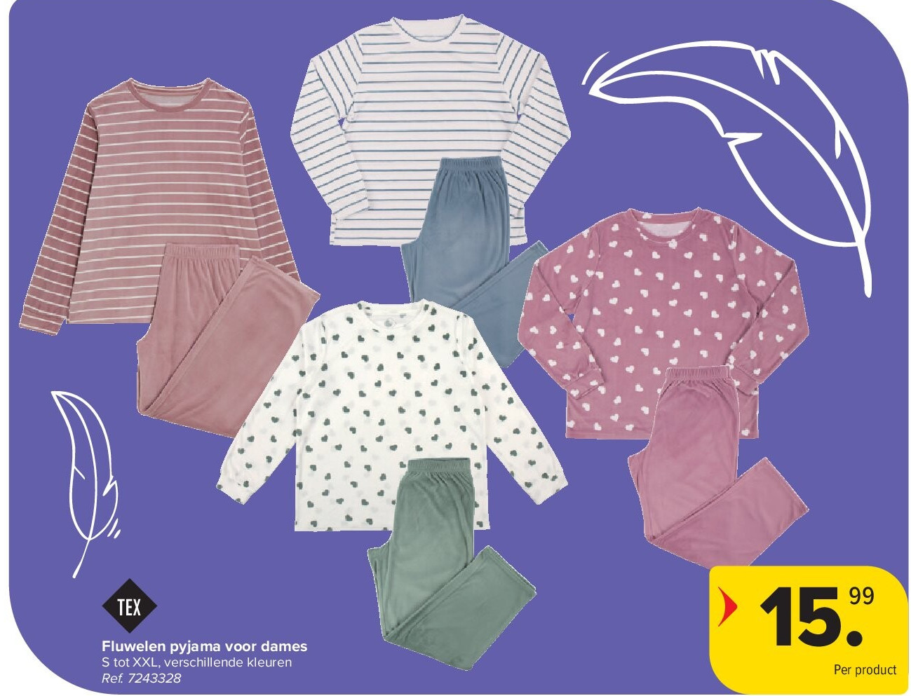 Fluwelen pyjama voor dames