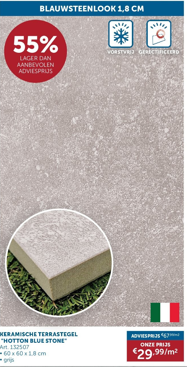 KERAMISCHE TERRAS TEGEL "HOTTON BLUE STONE"