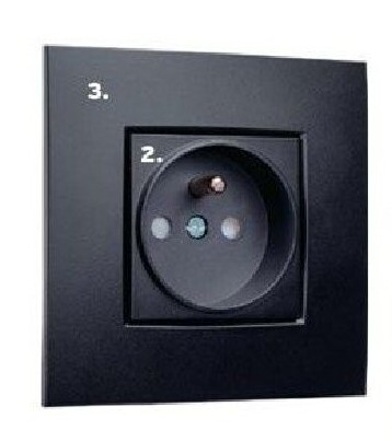 Afdekplaatje 1V, matt black