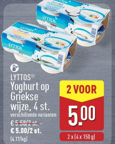 Yoghurt op Griekse wijze, 4st.