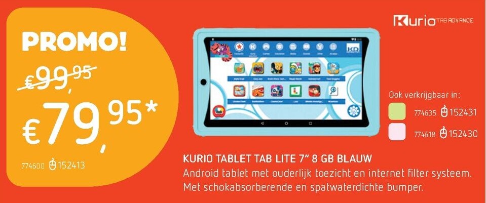 KURIO TABLET TAB LITE 7" 8 GB BLAUW
