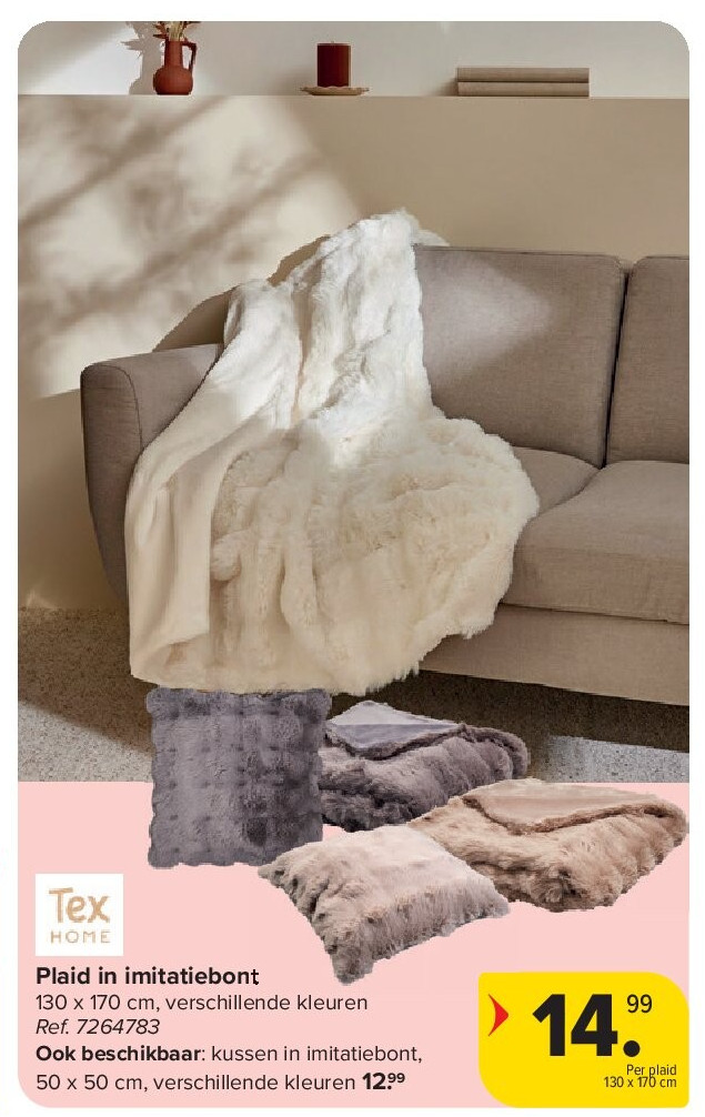 Plaid in imitatiebont