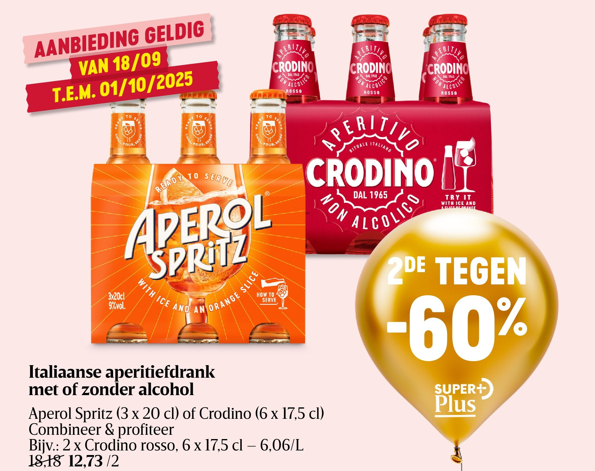 Italiaanse aperitiefdrank met of zonder alcohol