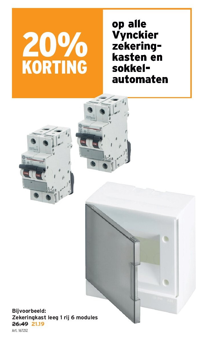 Zekeringkast leeg 1 rij 6 modules