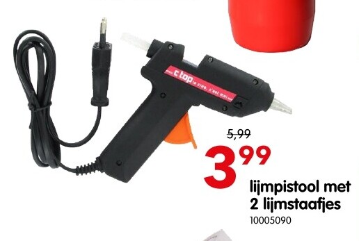 lijmpistool met 2 lijmstaafjes