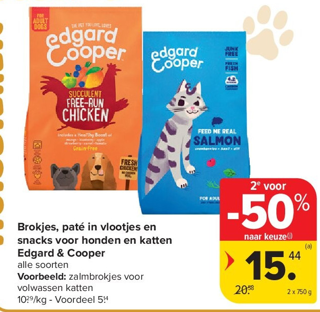 Brokjes, paté in vlootjes en snacks voor honden en katten Edgard & Cooper