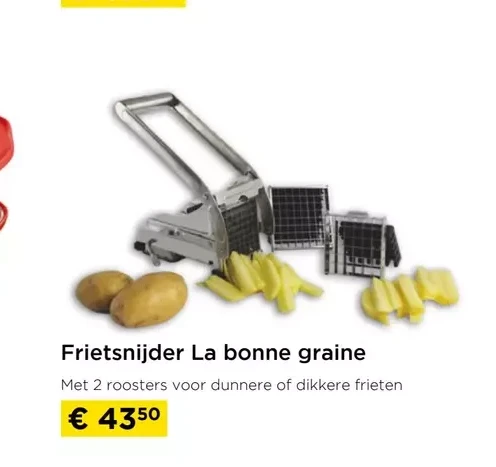 Frietsnijder La bonne graine Met 2 roosters voor dunnere of dikkere frieten