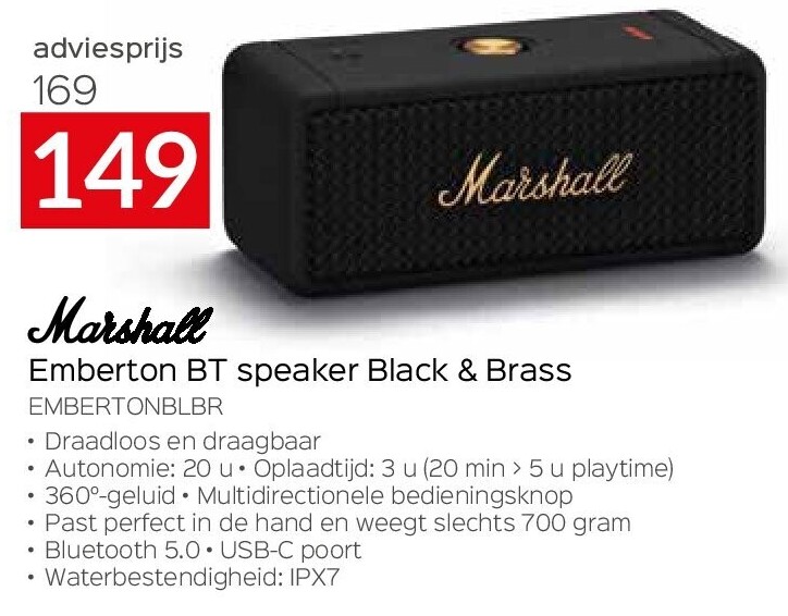 Emberton BT speaker Black & Brass EMBERTONBLBR