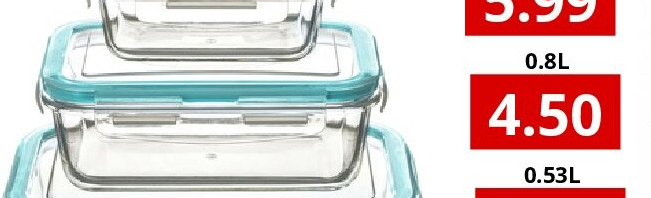 Glazen bewaardoos clipeat 0.8L