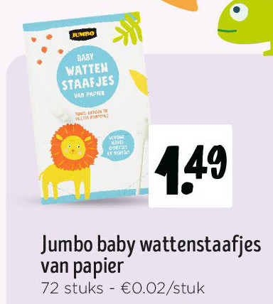 Jumbo baby wattenstaafjes van papier