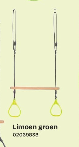 DICE Trapeze met ringen Limoen groen