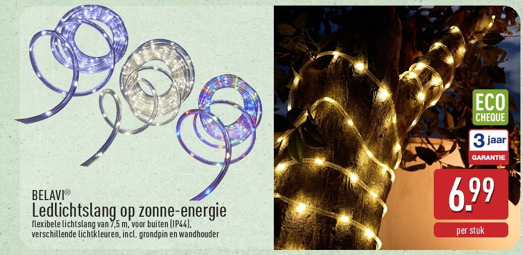 Ledlichtslang op zonne-energie