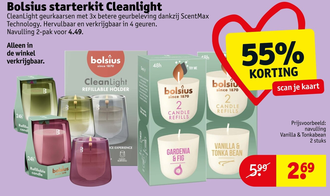 Bolsius starterkit Cleanlight