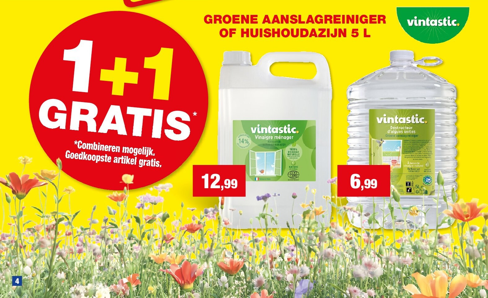 GROENE AANSLAGREINIGER OF HUISHOUDAZIJN 5 L