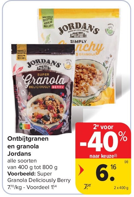 Ontbijtgranen en granola Jordans