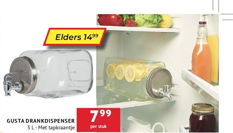 GUSTA DRANKDISPENSER 3 L