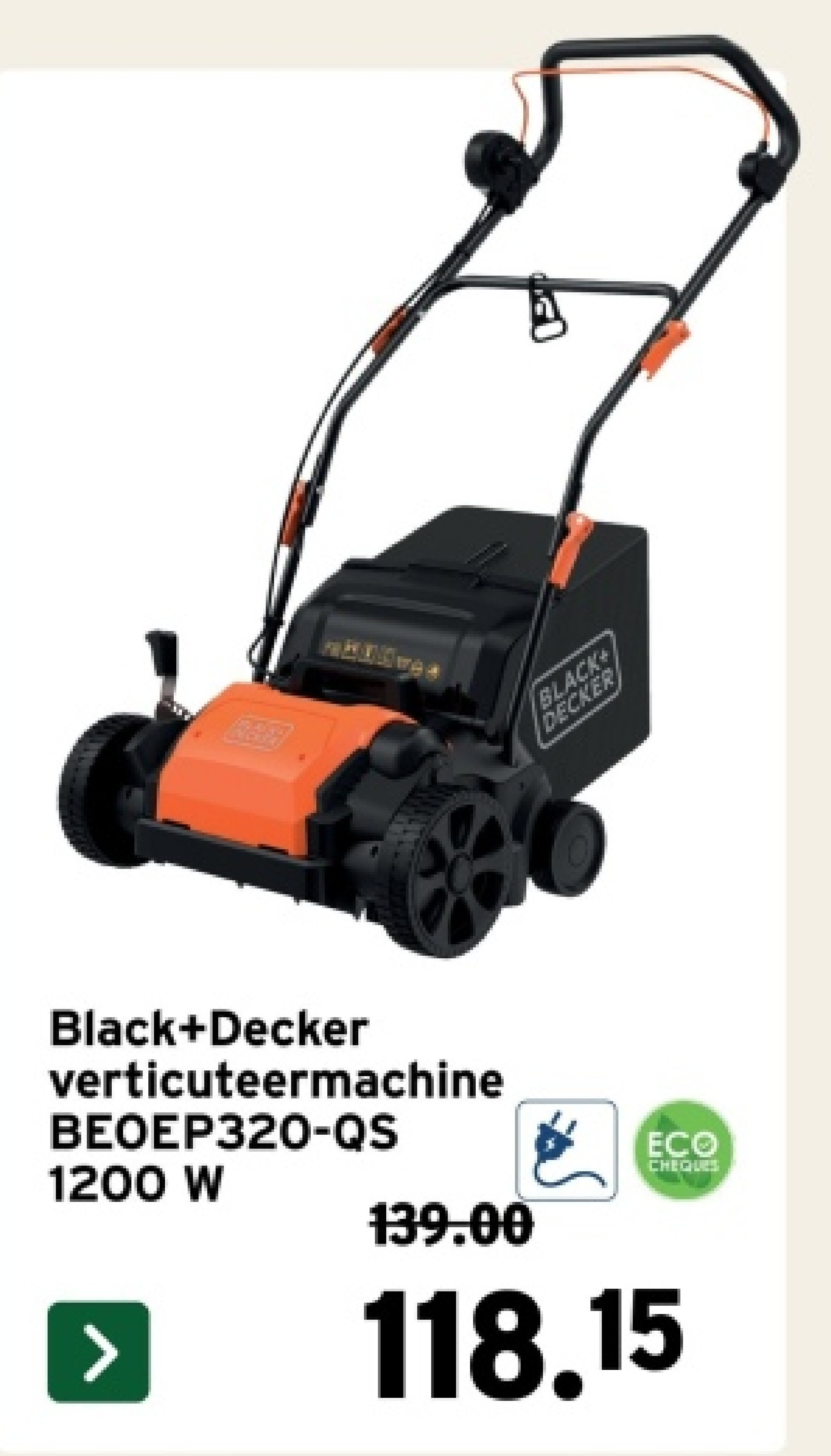 Black+Decker verticuteermachine ВЕОЕР320-QS 1200 W