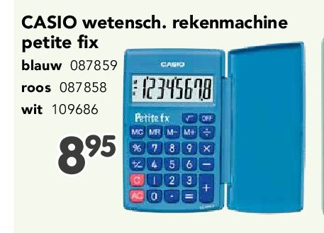 CASIO wetensch. rekenmachine petite fix blauw