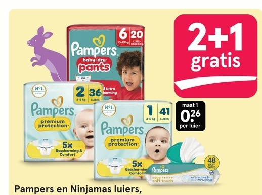 Pampers en Ninjamas luiers, luierbroekjes en doekjes