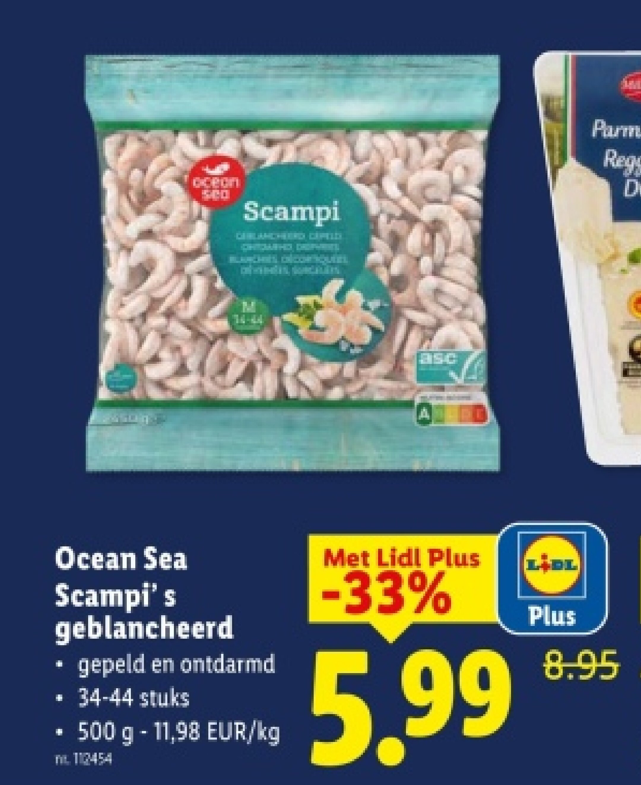 Scampi's geblancheerd
