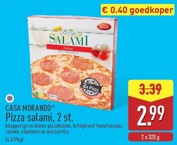 Pizza salami, 2st.