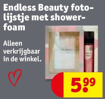 Endless Beauty fotolijstje met showerfoam