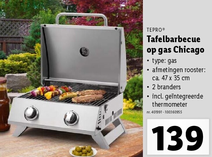 Tafelbarbecue op gas Chicago