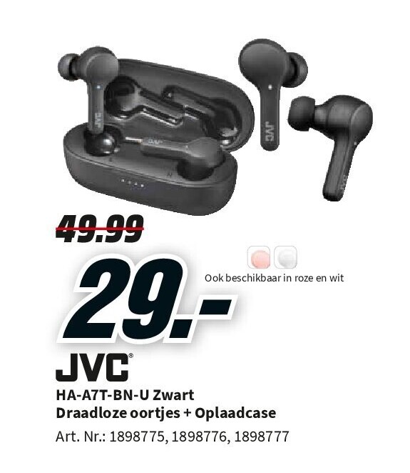 HA-A7T-BN-U Zwart Draadloze oortjes + Oplaadcase