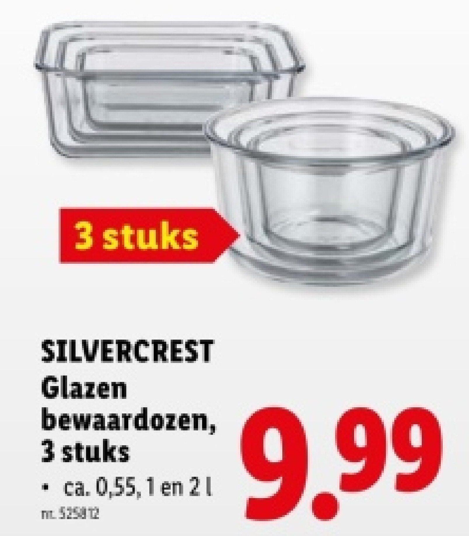 Glazen bewaardozen, 3 stuks