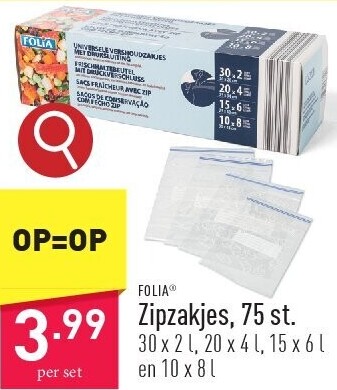 Zipzakjes, 75 st.