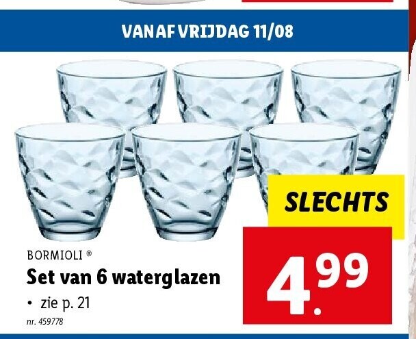 Set van 6 waterglazen