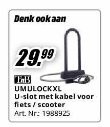UMULOCKXL U-slot met kabel voor fiets / scooter
