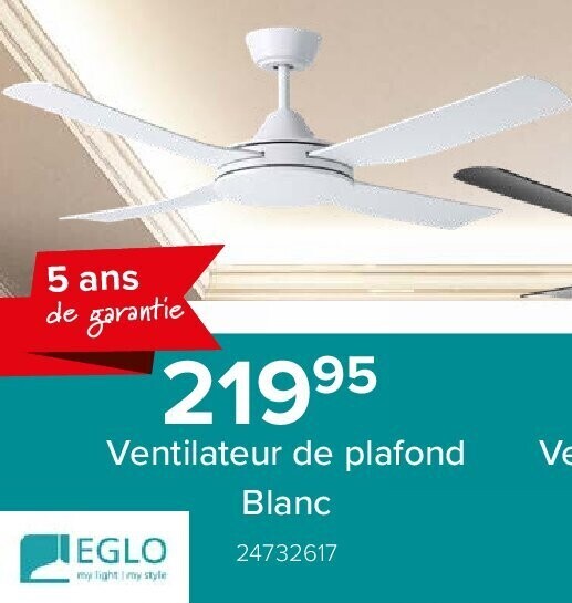 Ventilateur de plafond Blanc