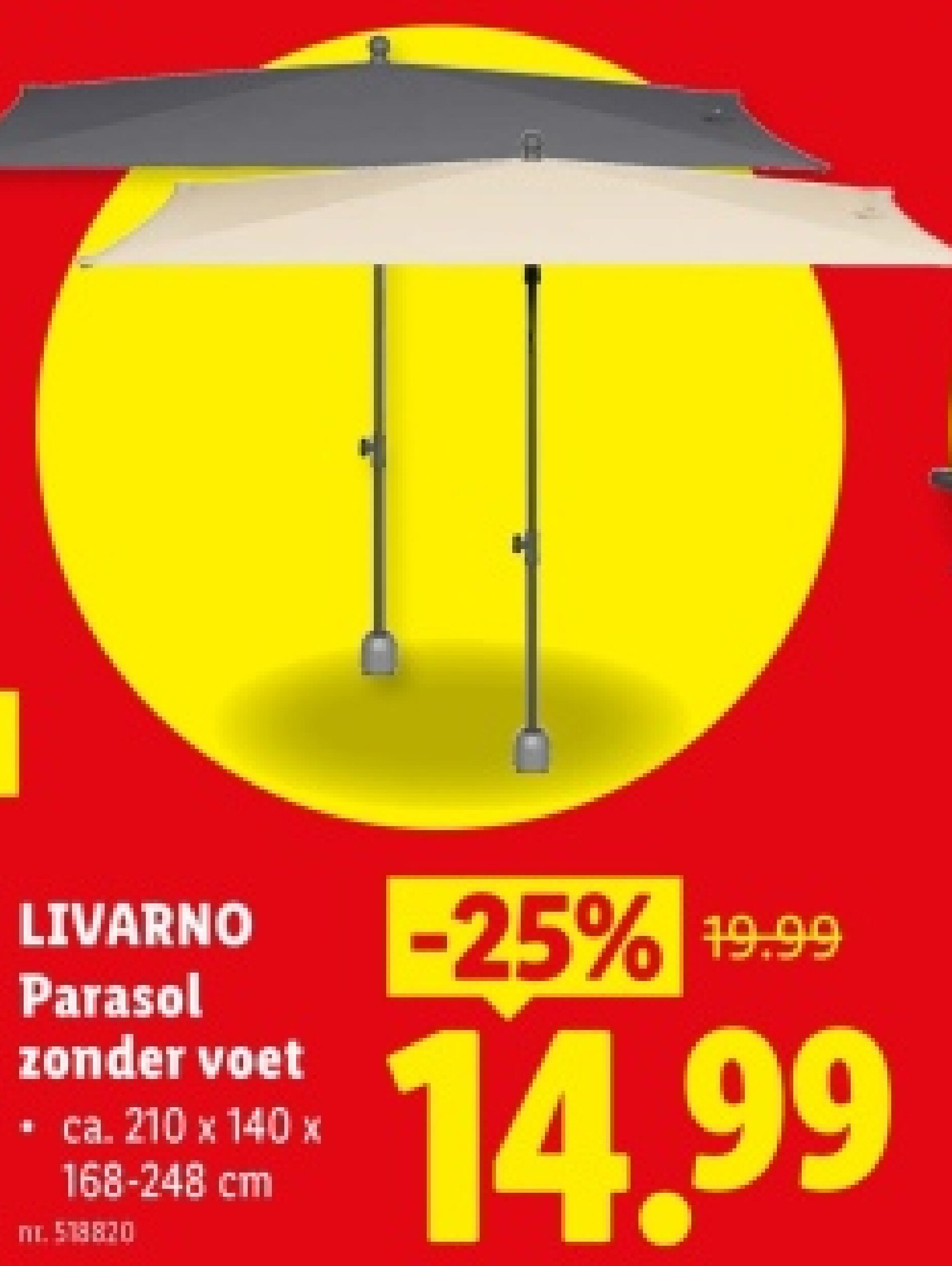 Parasol zonder voet