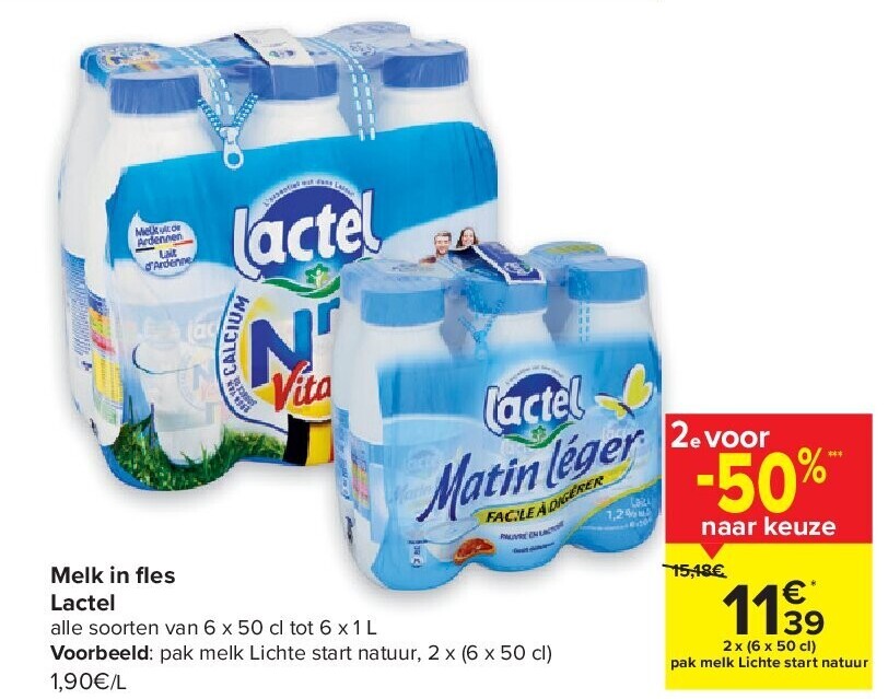 Melk in fl es