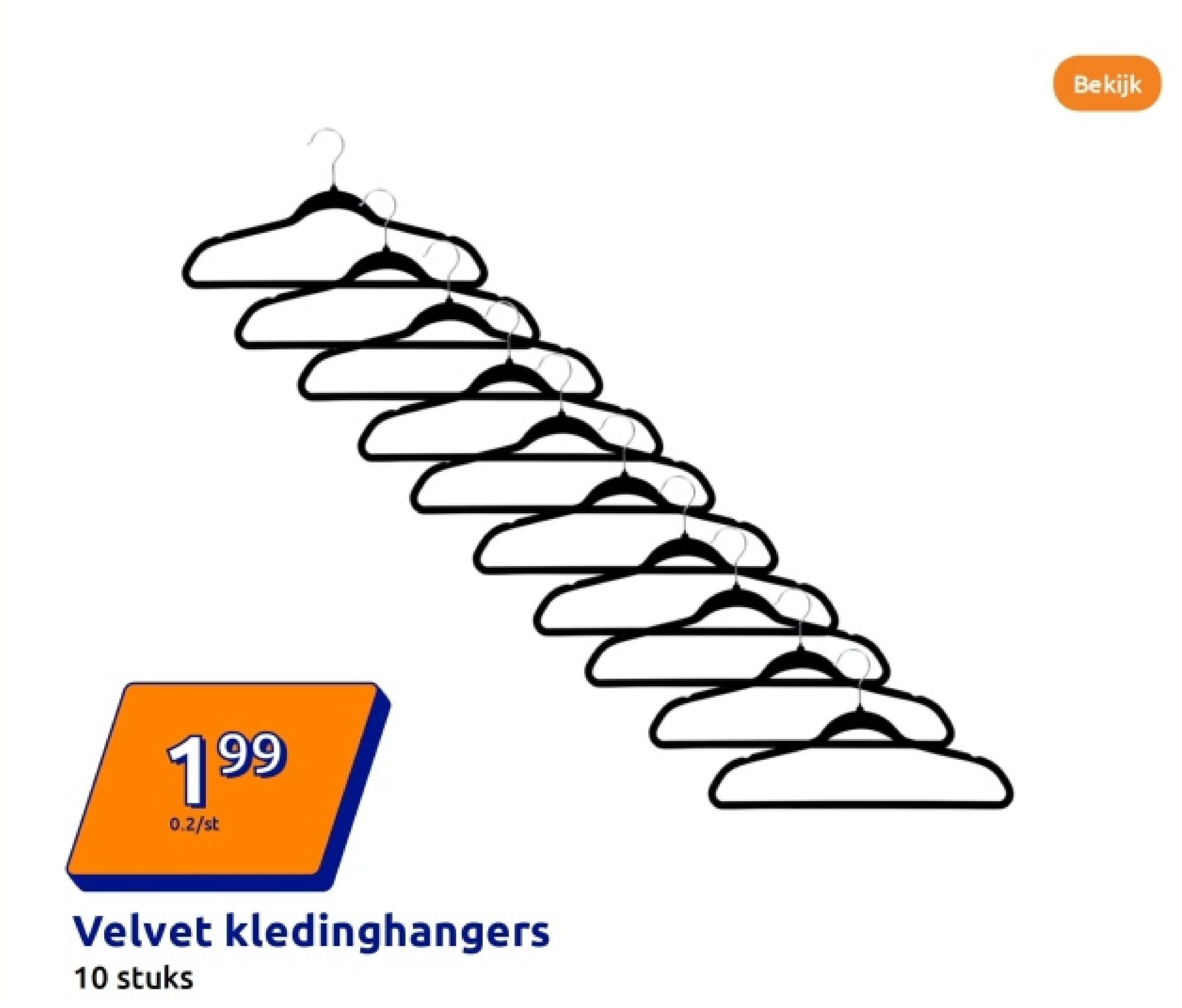 Velvet kledinghangers 10 stuks